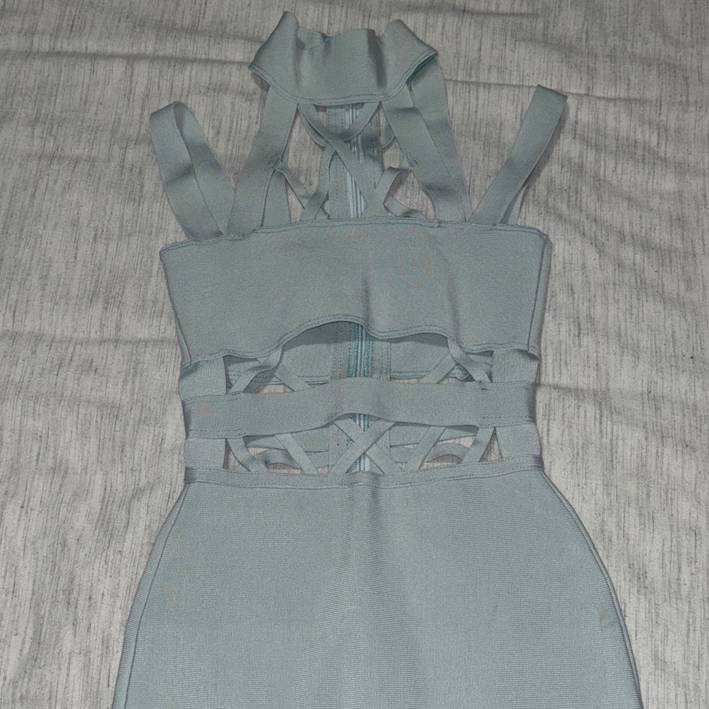Elegant Blue Strappy Women's Dress